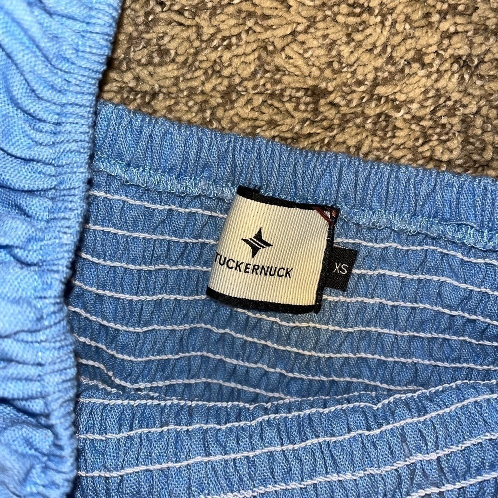 Tuckernuck • Beaufort Blue Annie Smocked Dress Linen Blend Size XSmall - Picture 3 of 4
